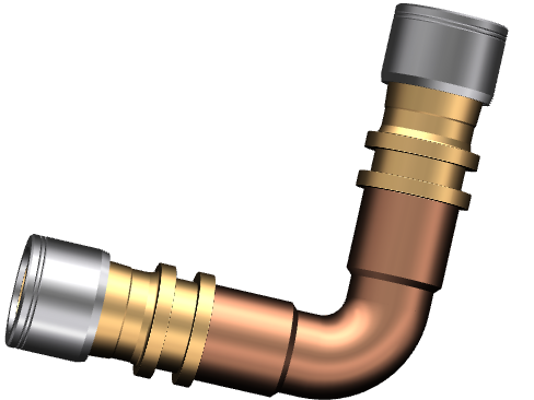 EK系列空调铜管-90°铜管免焊快速连接弯通-铜管接头型号