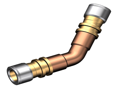 MEK系列空调铜管-45°铜管免焊快速连接弯通-铜管接头型号