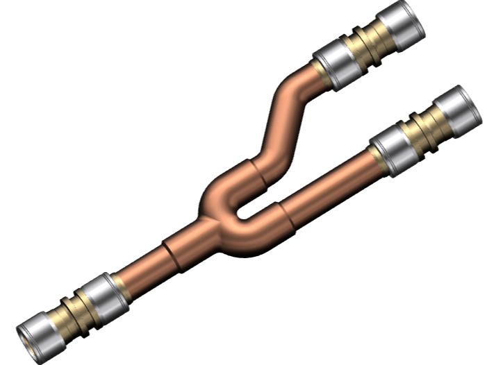 YK空调铜管免焊快速接头-Y型铜管免焊快速连接分歧管-空调铜管厂家